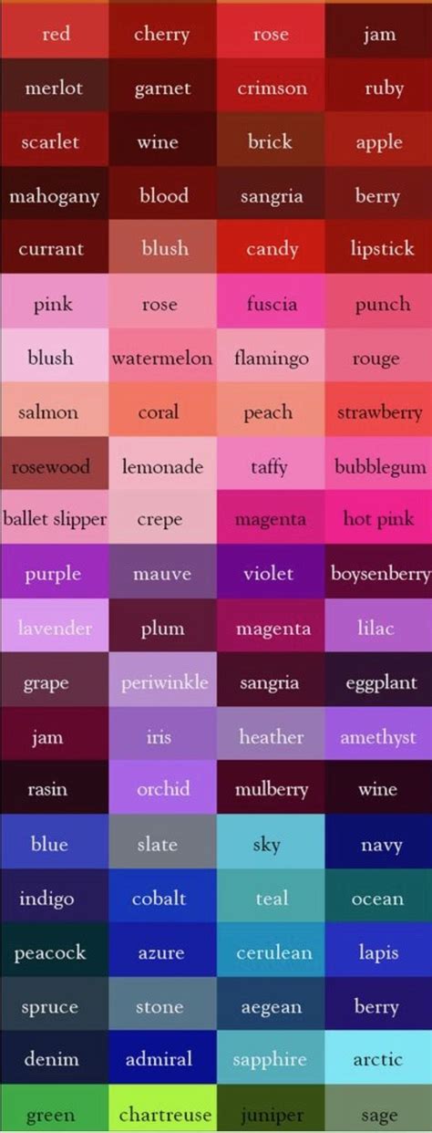unique color names|40+ Unique Color Names: Explore the World of Lesser.